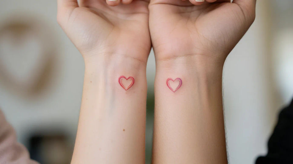 Matching couple hearts