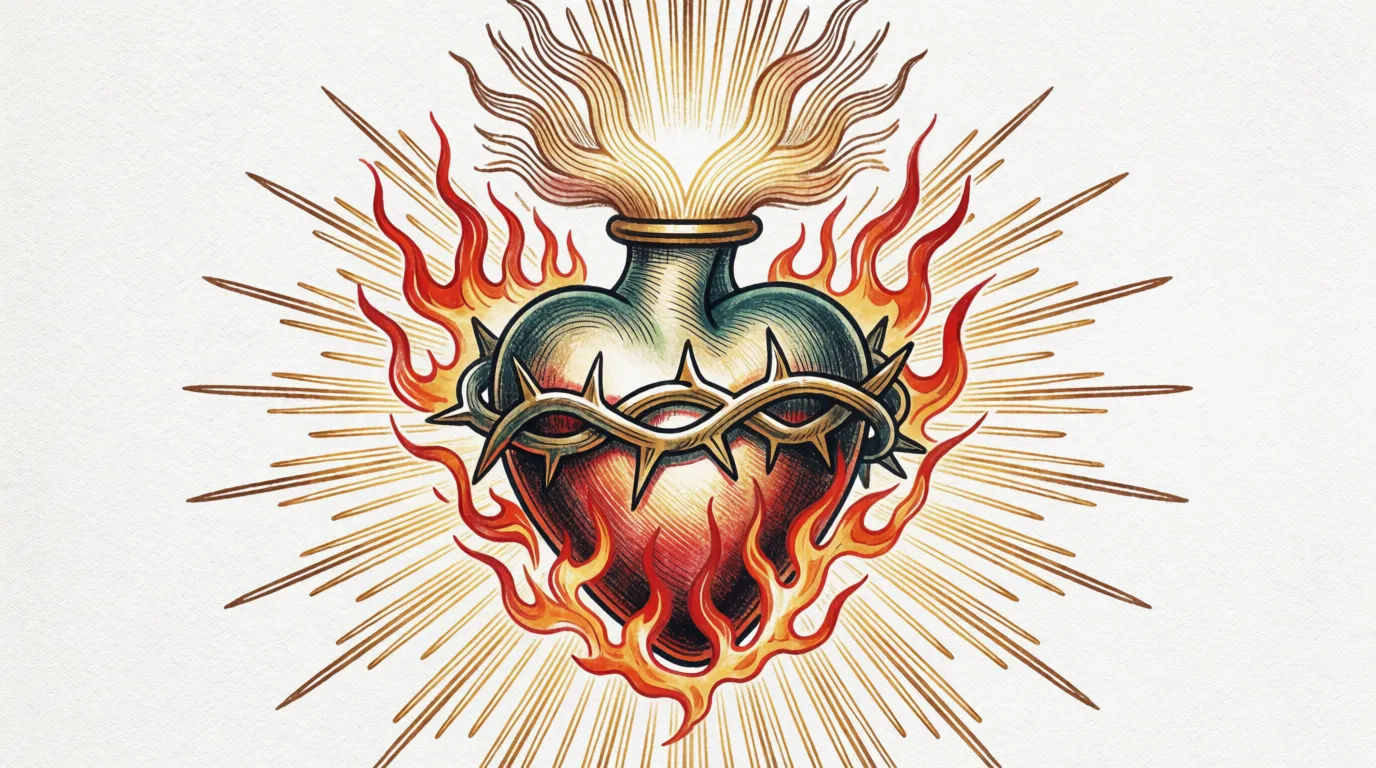 Ornate sacred-heart centerpiece
