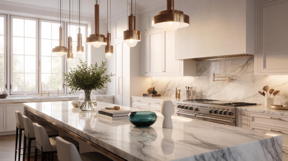 Marble kitchen wide