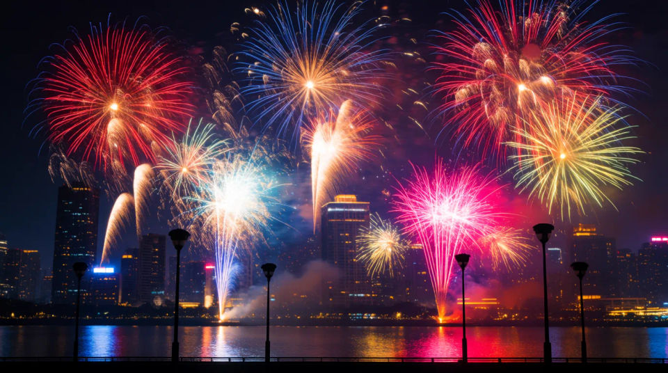 Fireworks skyline