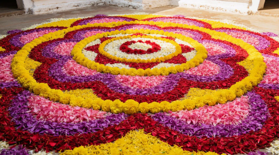 Grand pookalam floor