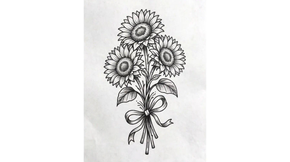 Sunflower bouquet composition