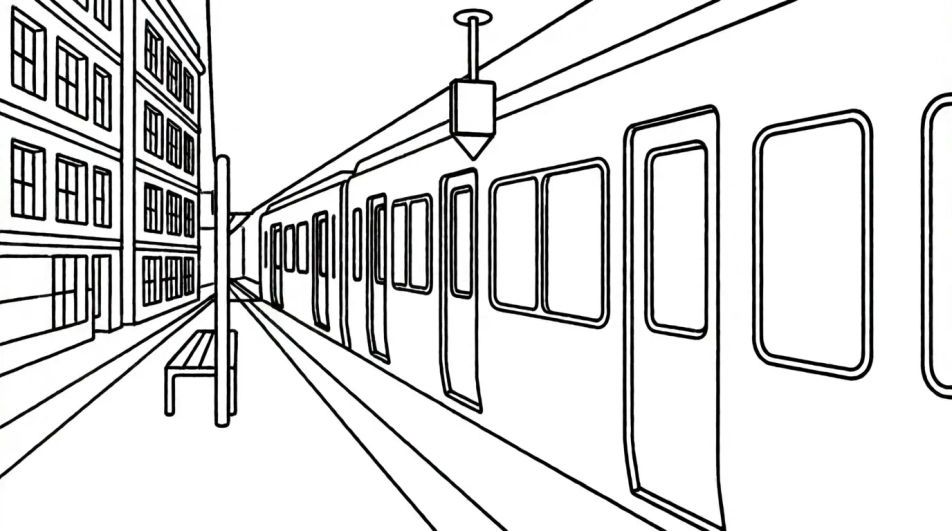 Train at a station