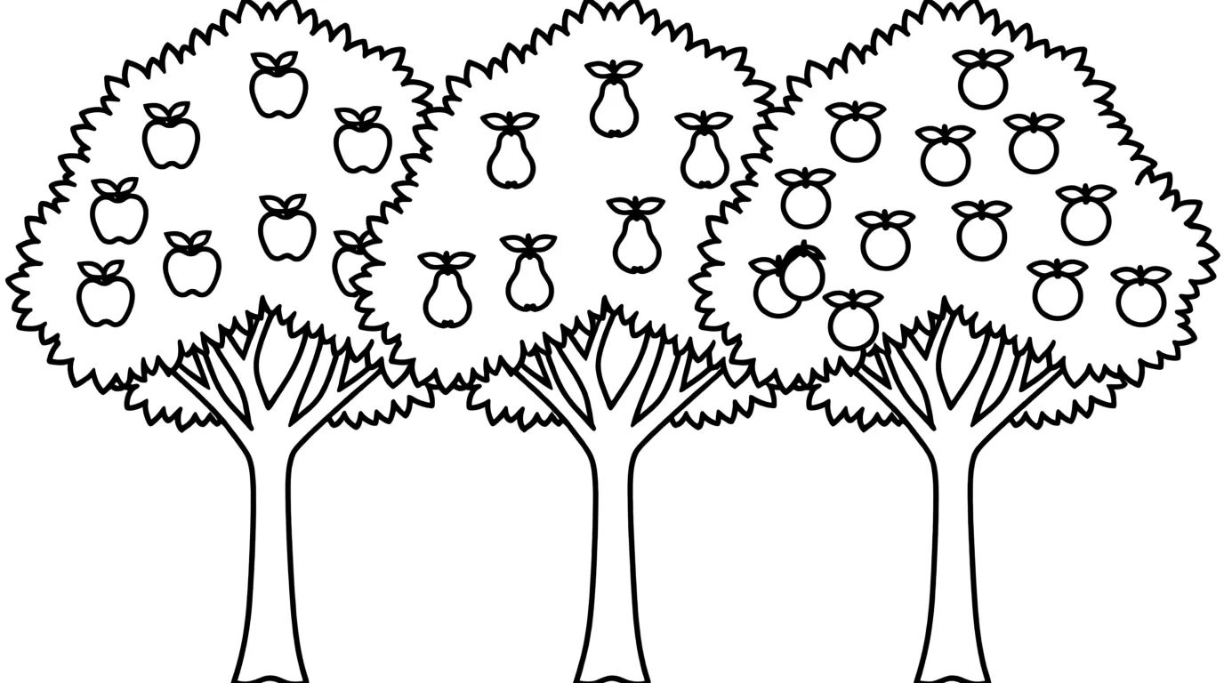 Orchard row of trees