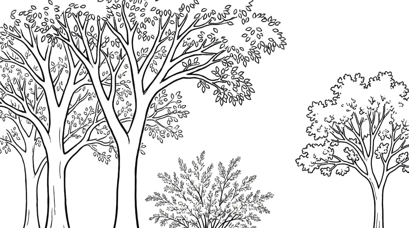 Intricate forest of trees