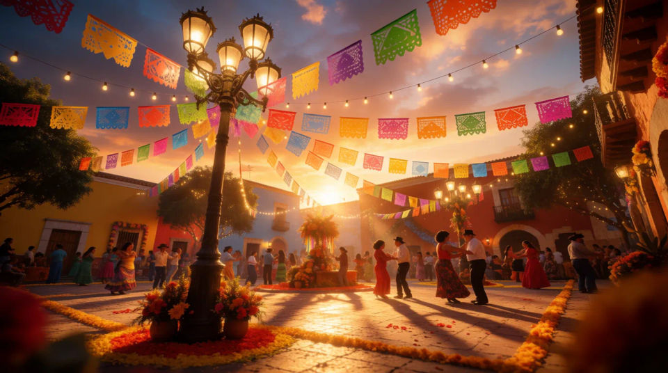 Sunset plaza celebration