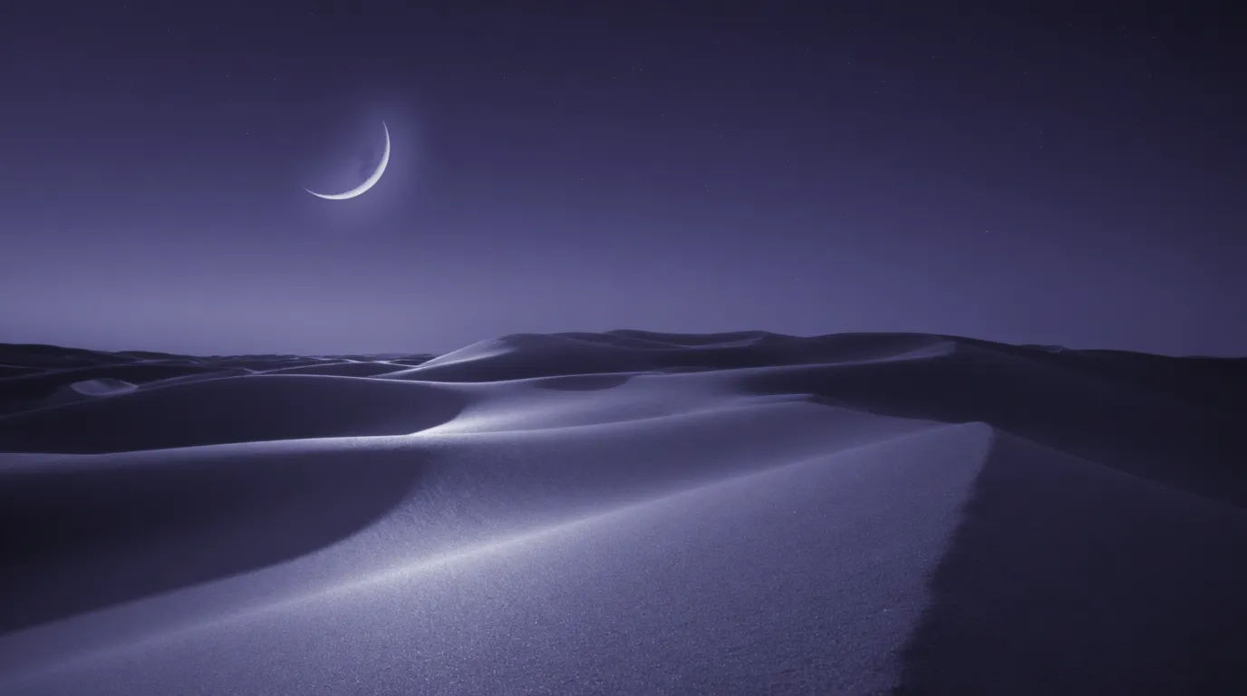 沙漠夜空新月