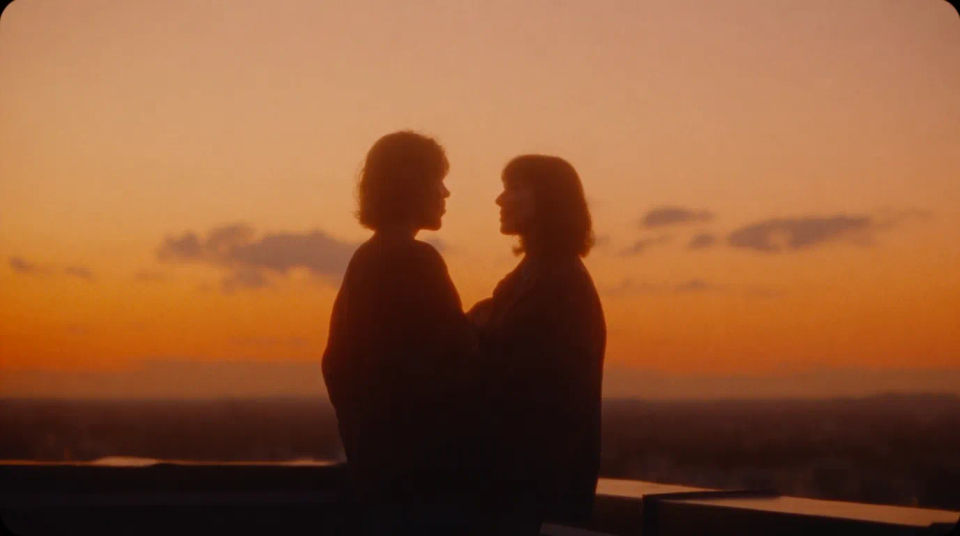 Sunset rooftop pair