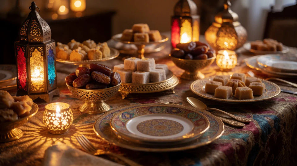 Lantern-lit table