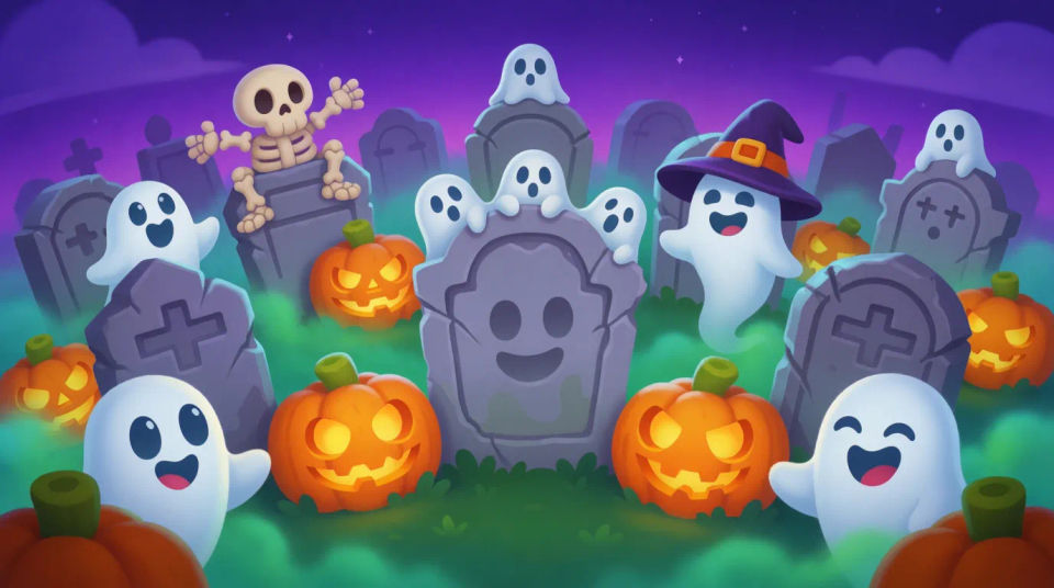 Cute ghost graveyard