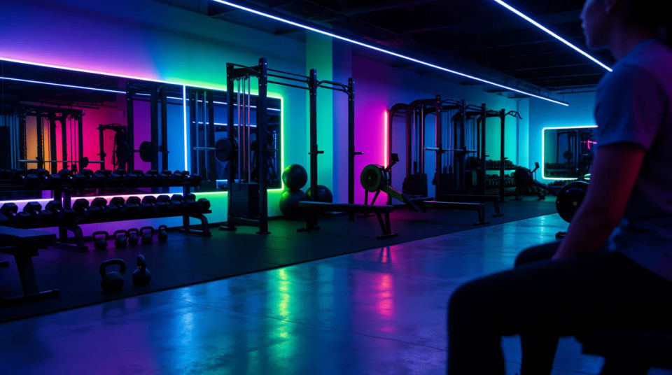 Neon fitness studio
