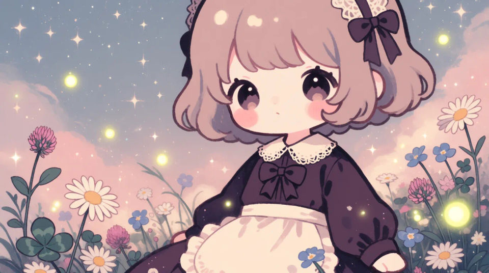 Starry night meadow