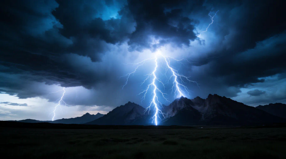 Tormenta eléctrica en la montaña