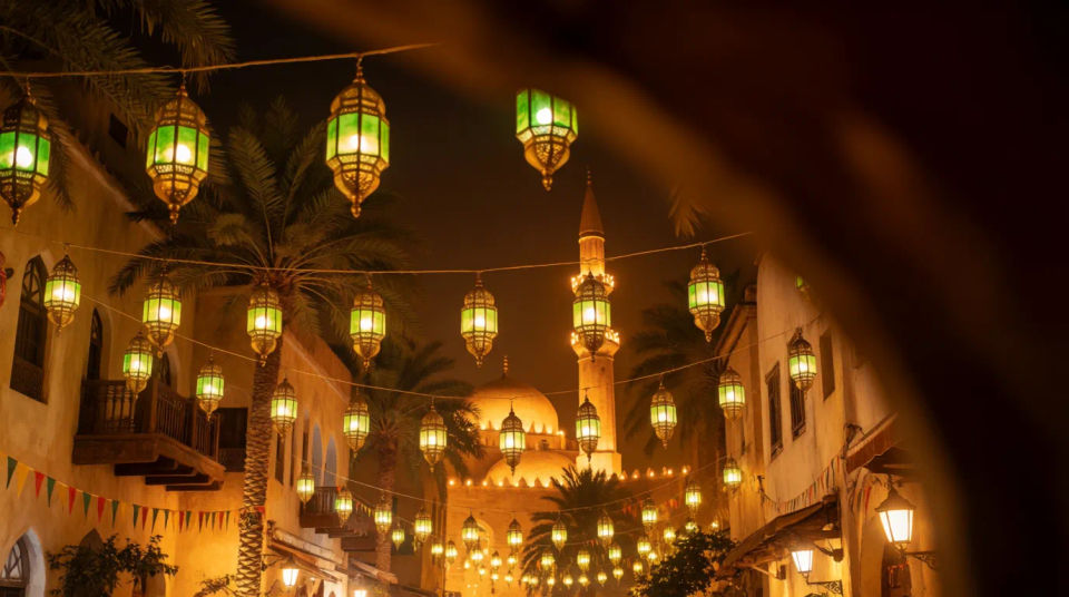 Lantern-lit street