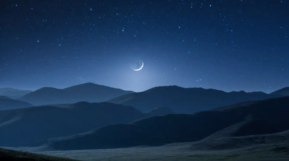Starry mountain night