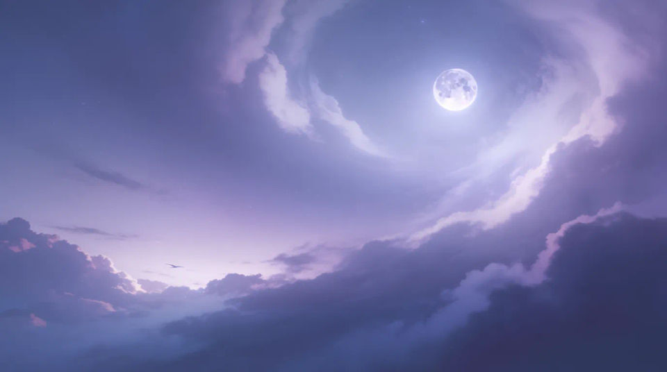 Dreamy cloud moon