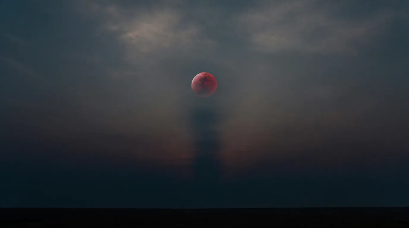 Blood moon eclipse sky