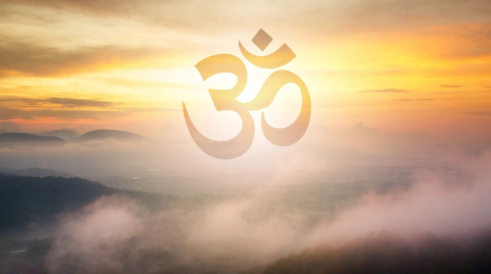 Sonnenaufgang-Yoga-Hintergrund