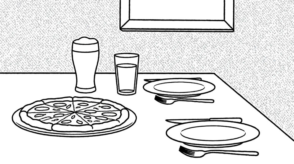 Pizza party table