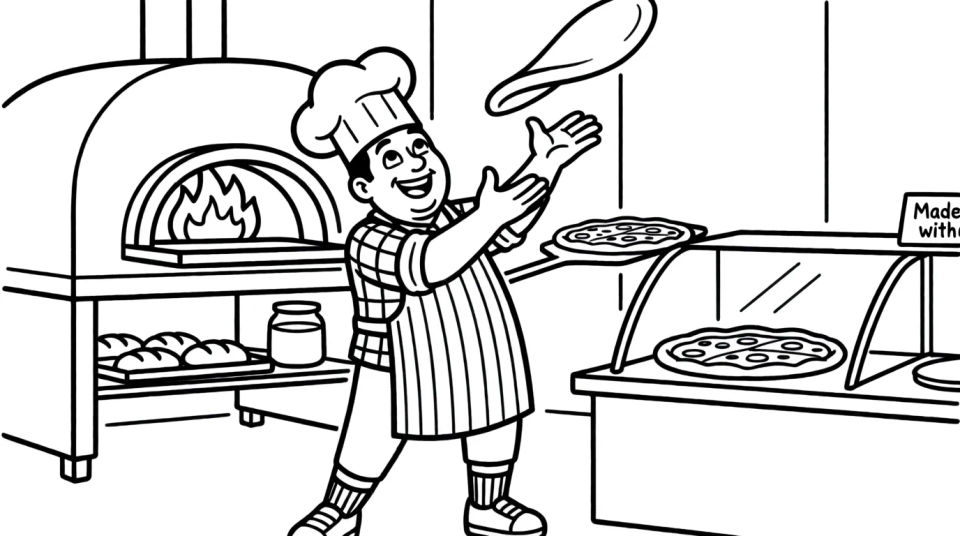Pizzeria counter