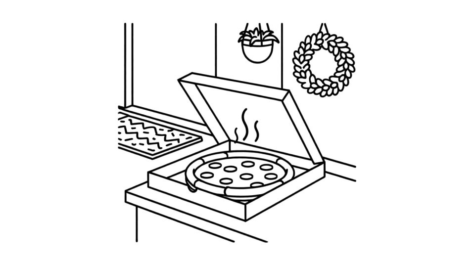 Pizza delivery scene