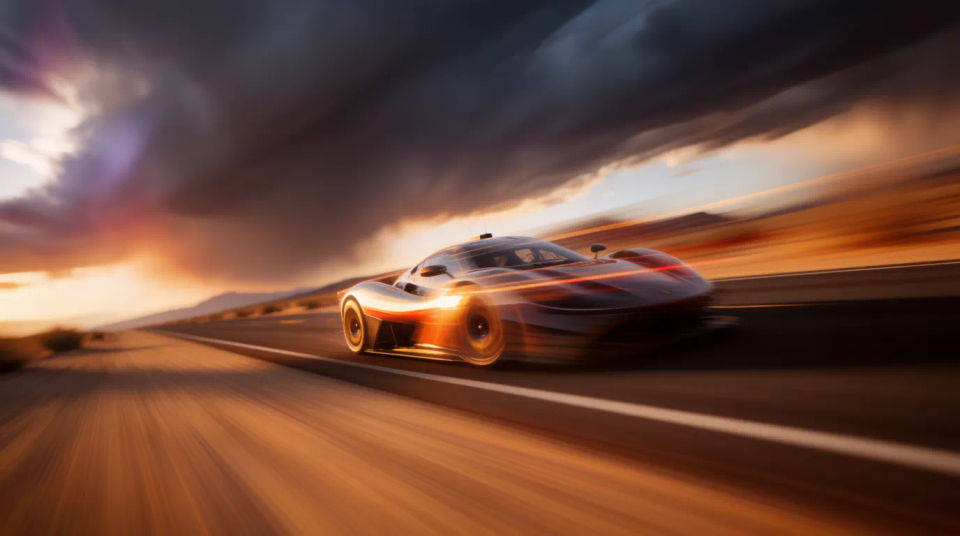 Carrera de velocidad en el desierto