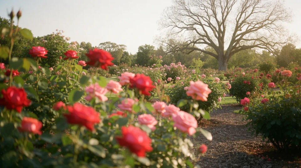 Rose garden bokeh