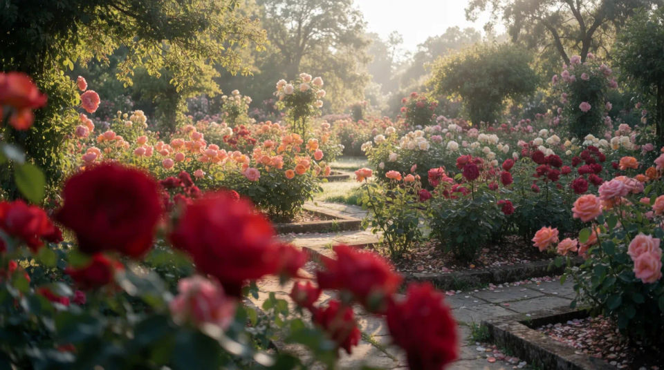 Jardín en plena floración