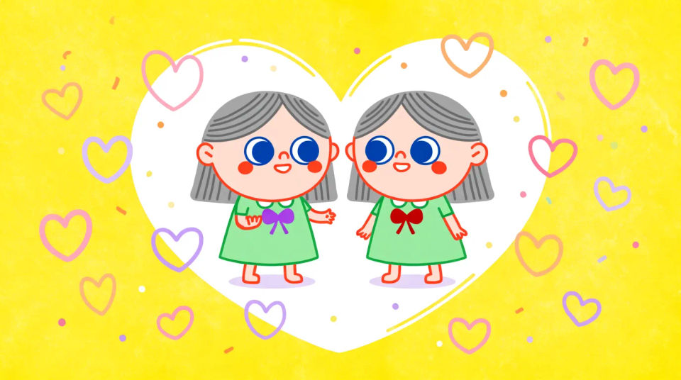 Cartoon sisters banner