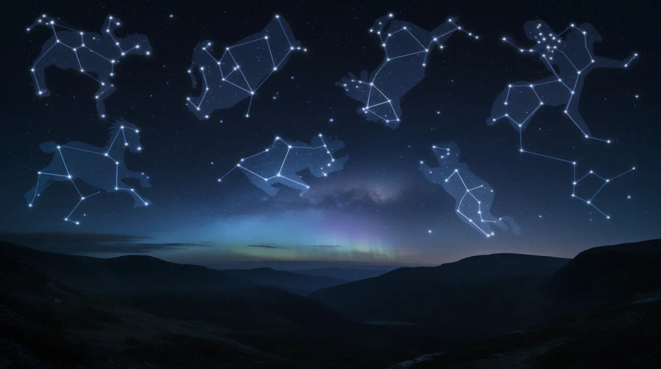 Ein sternbildbeleuchteter Horizont