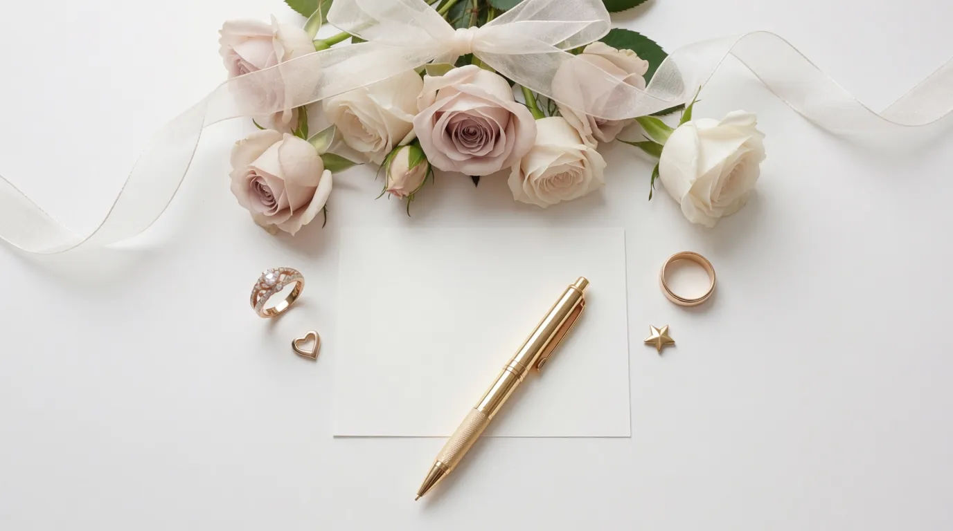 Floral flat-lay banner