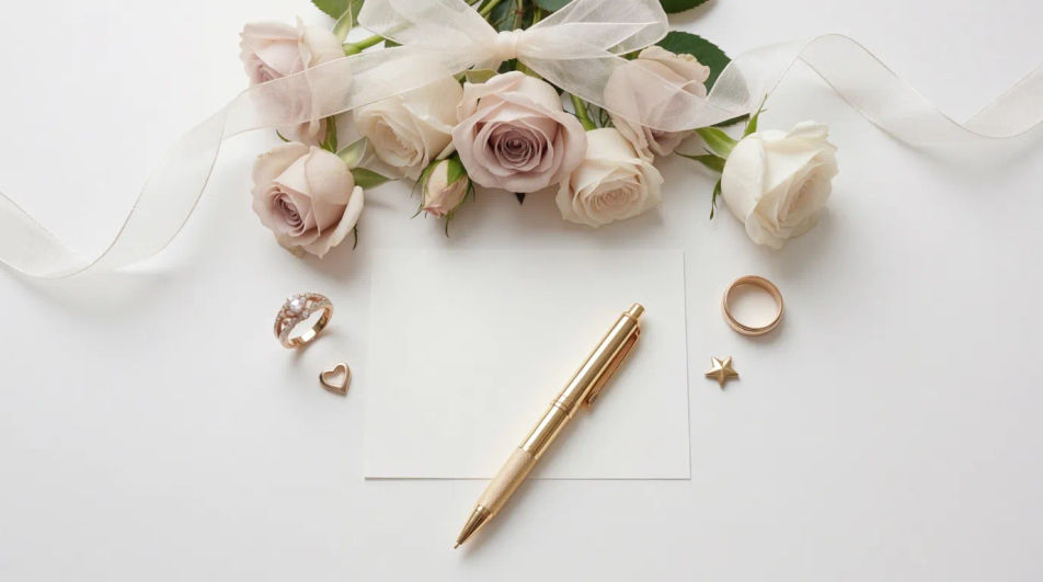 Floral flat-lay banner