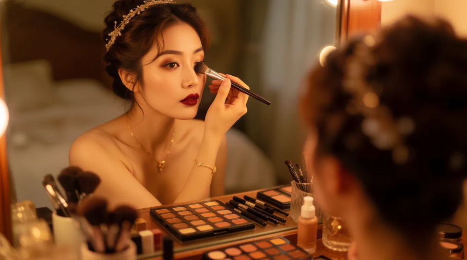 Getting-ready vanity moment