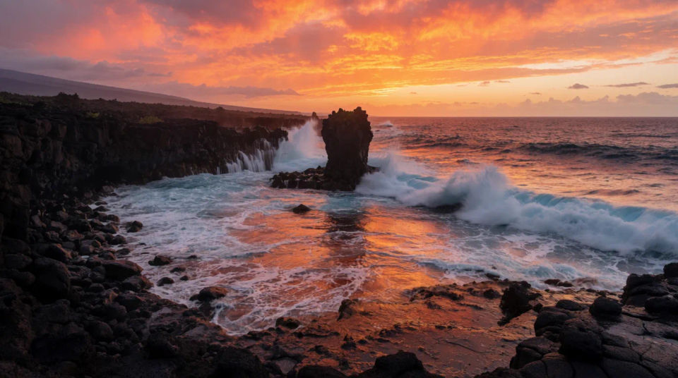 Costa al atardecer