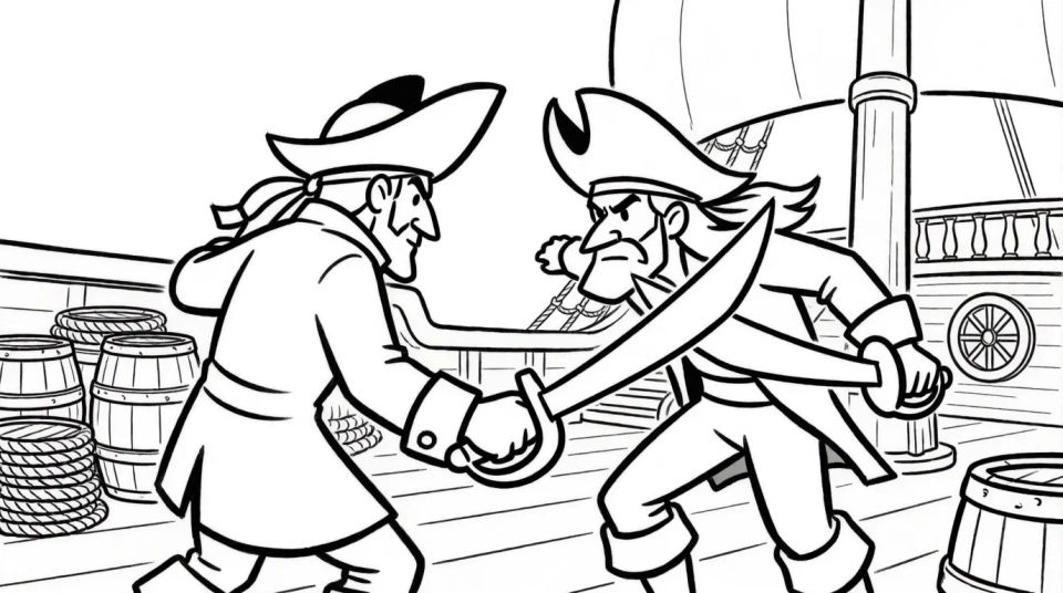 Deck battle scene