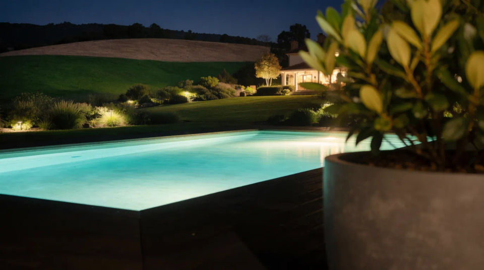Piscina de noche