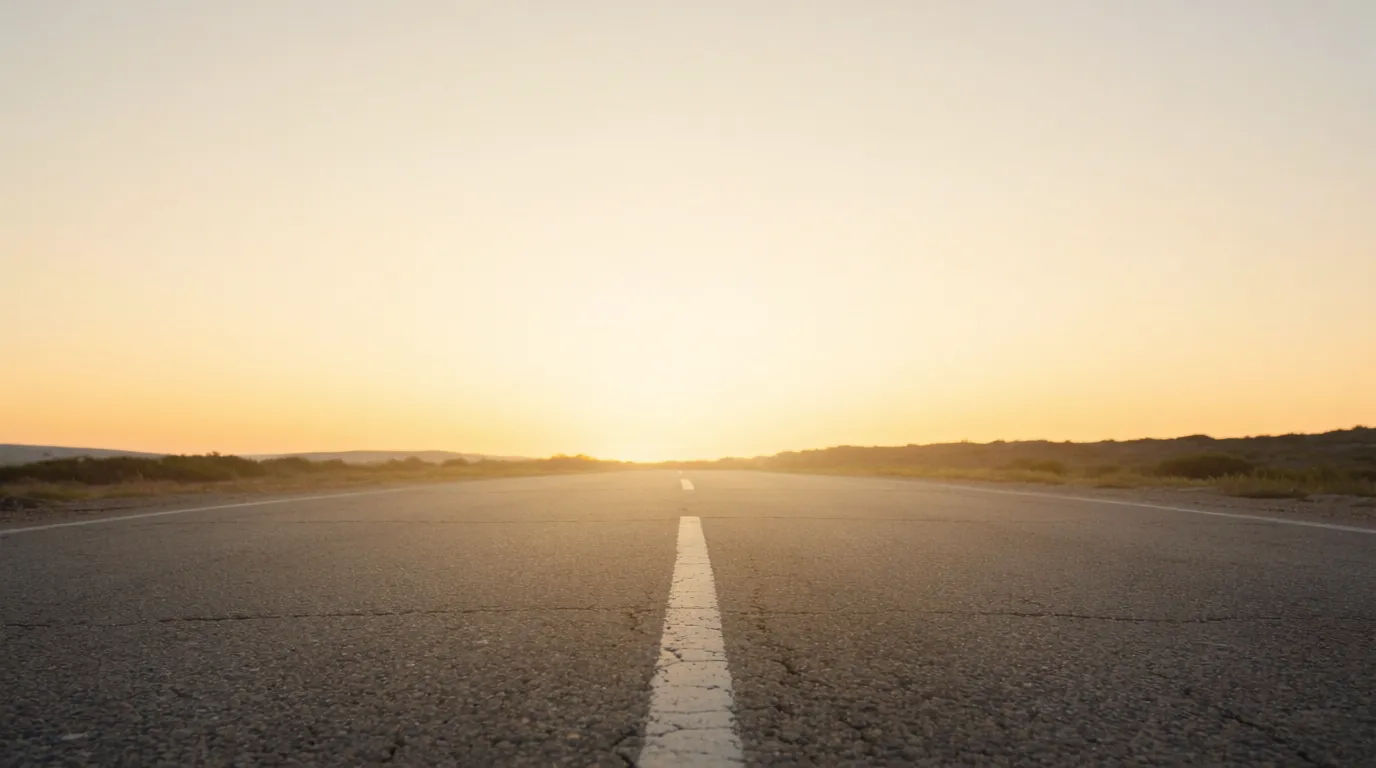 Open road wide shot