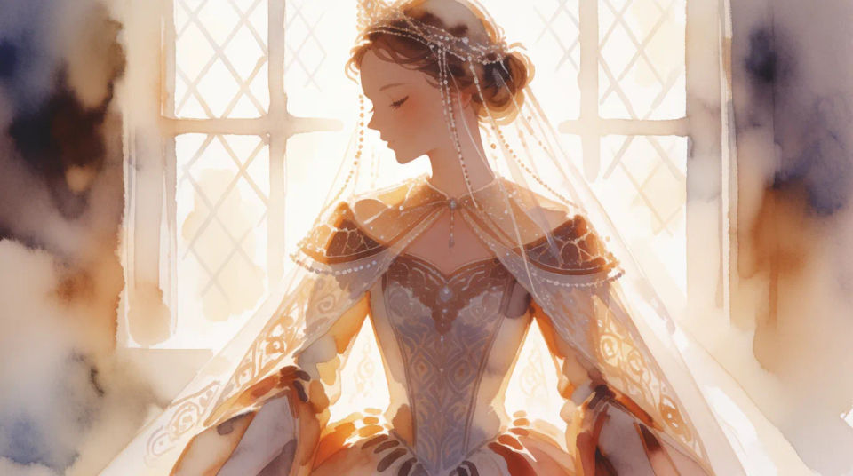 Backlit castle-window crop