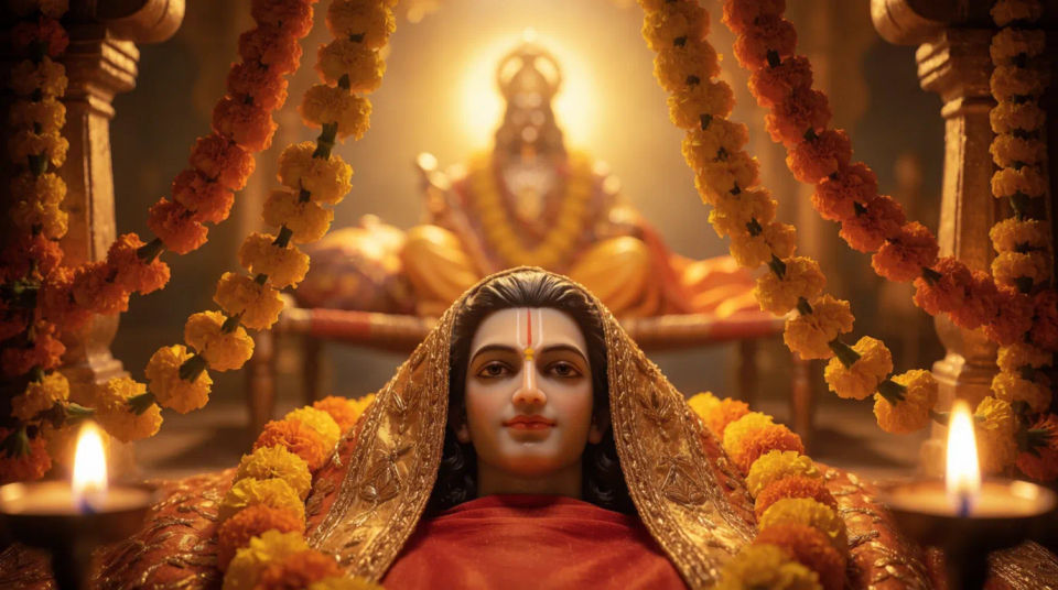 Garland-shrine crop