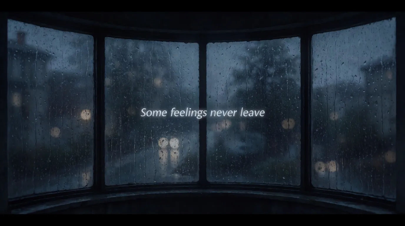 Rainy window panorama