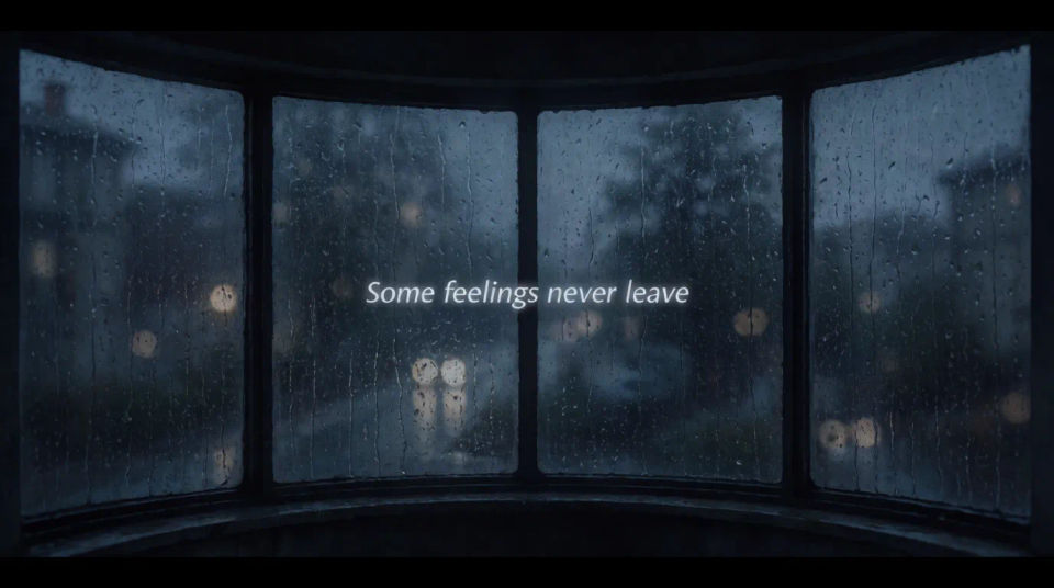 Rainy window panorama
