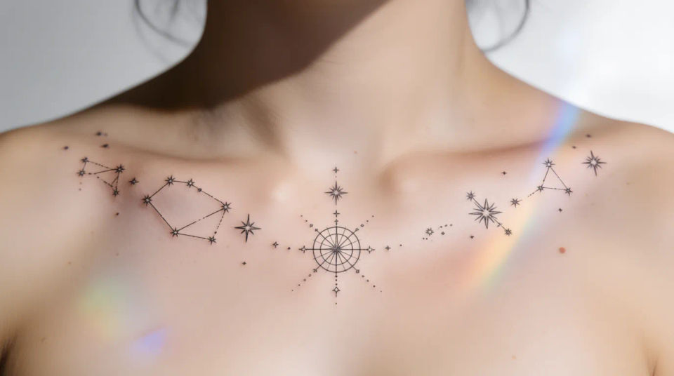 Collarbone or chest line