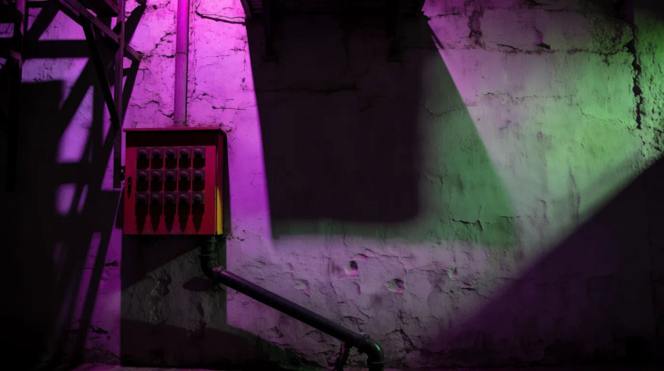 Urban neon backdrop