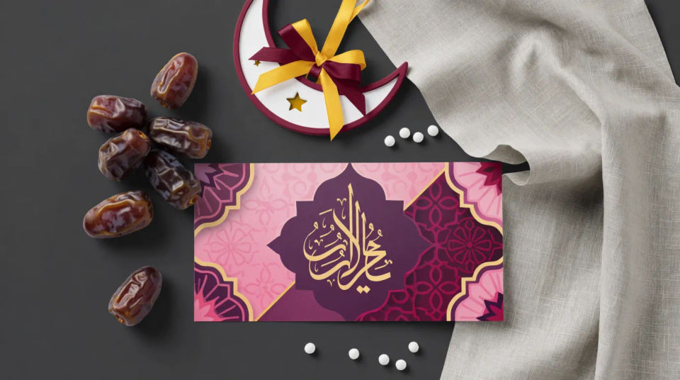 Flat-lay with decor
