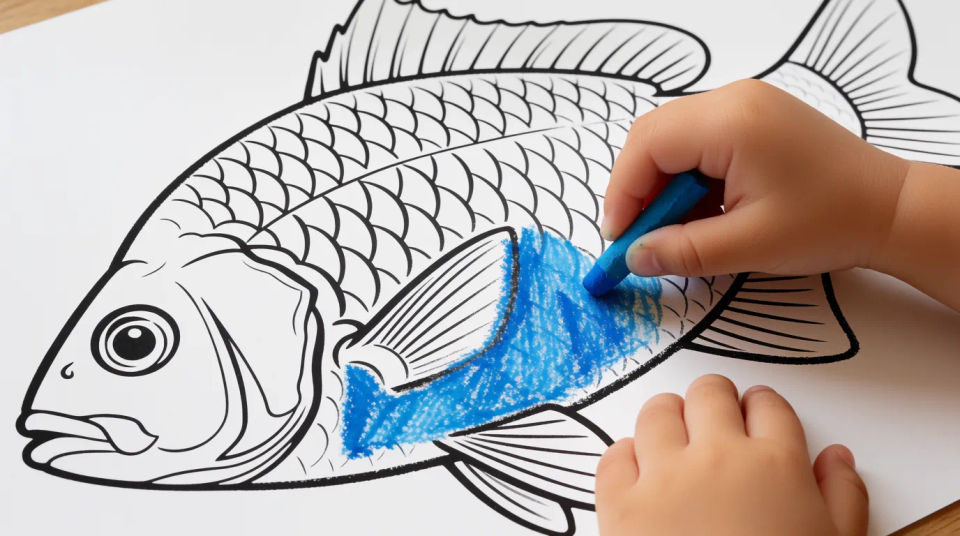 Child coloring it in