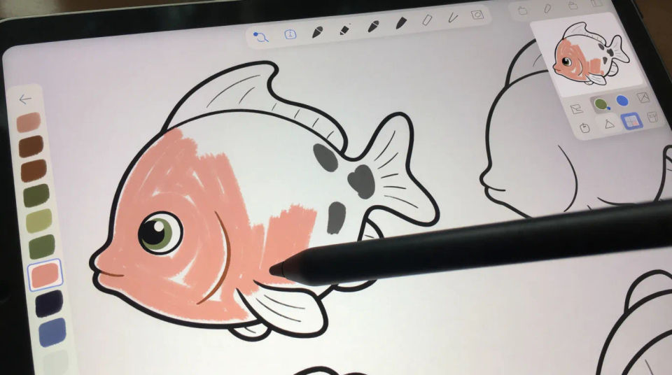 On a tablet screen