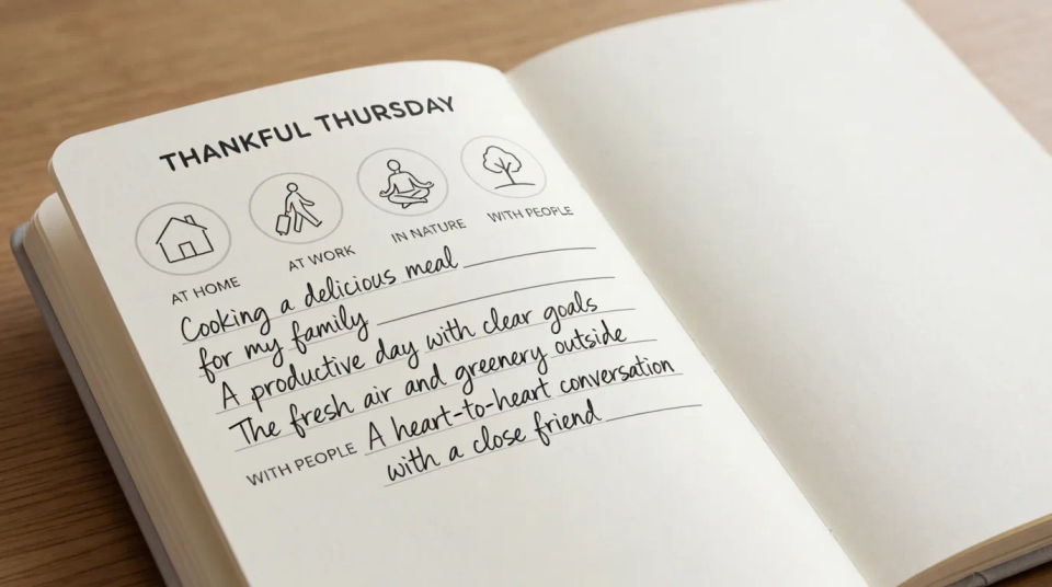 Gratitude journal spread