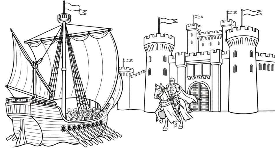 Castle gate arrival