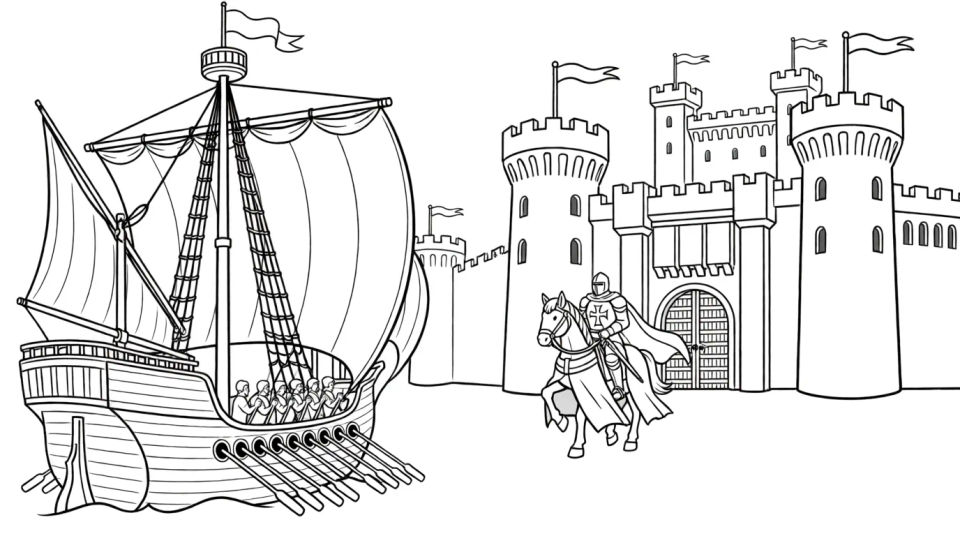 Castle gate arrival