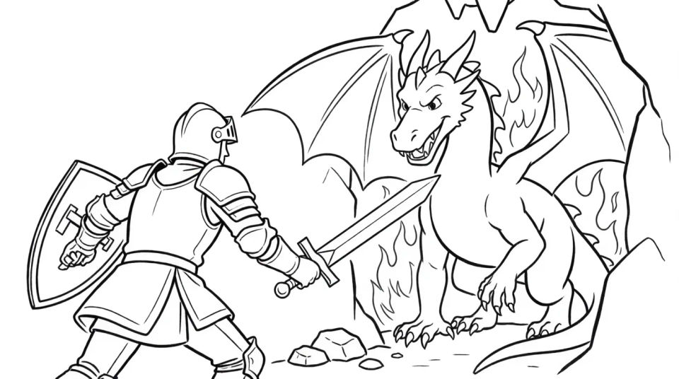 Dragon battle scene